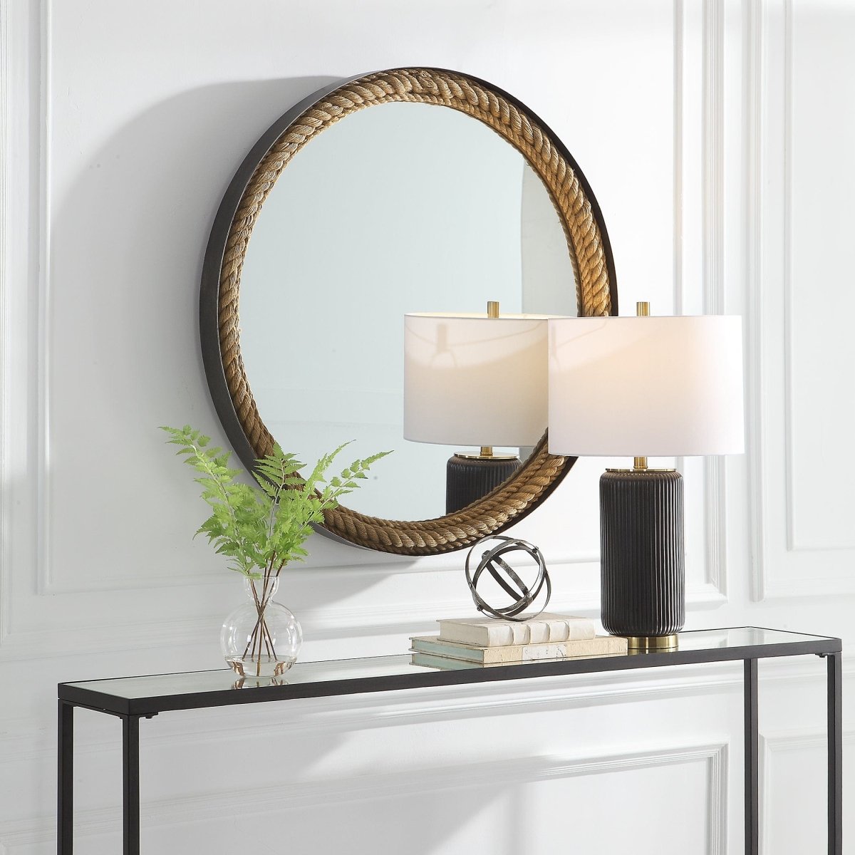 Bolton Round Rope Mirror - Uttermost - Round Mirrors by Modest Hut