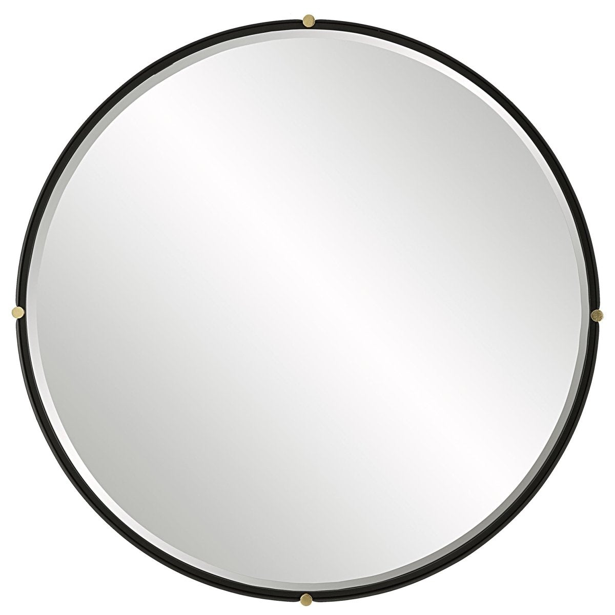 Bonded Round Black Mirror - Uttermost - Round Mirrors by Modest Hut