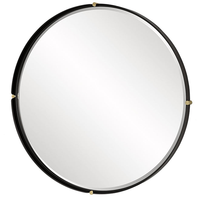 Bonded Round Black Mirror - Uttermost - Round Mirrors by Modest Hut