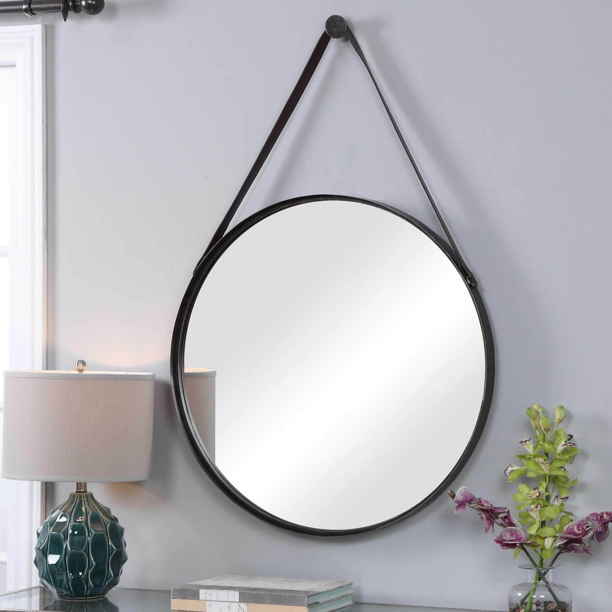 Bronze Suspendu Mirror - Uttermost - Round Mirrors by Modest Hut