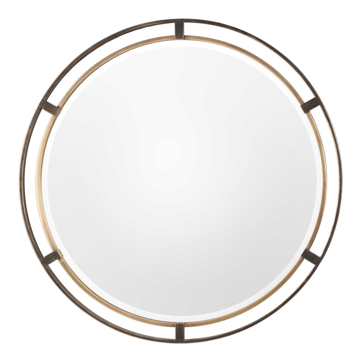 Carrizo Bronze Round Mirror - Uttermost - Round Mirrors by Modest Hut