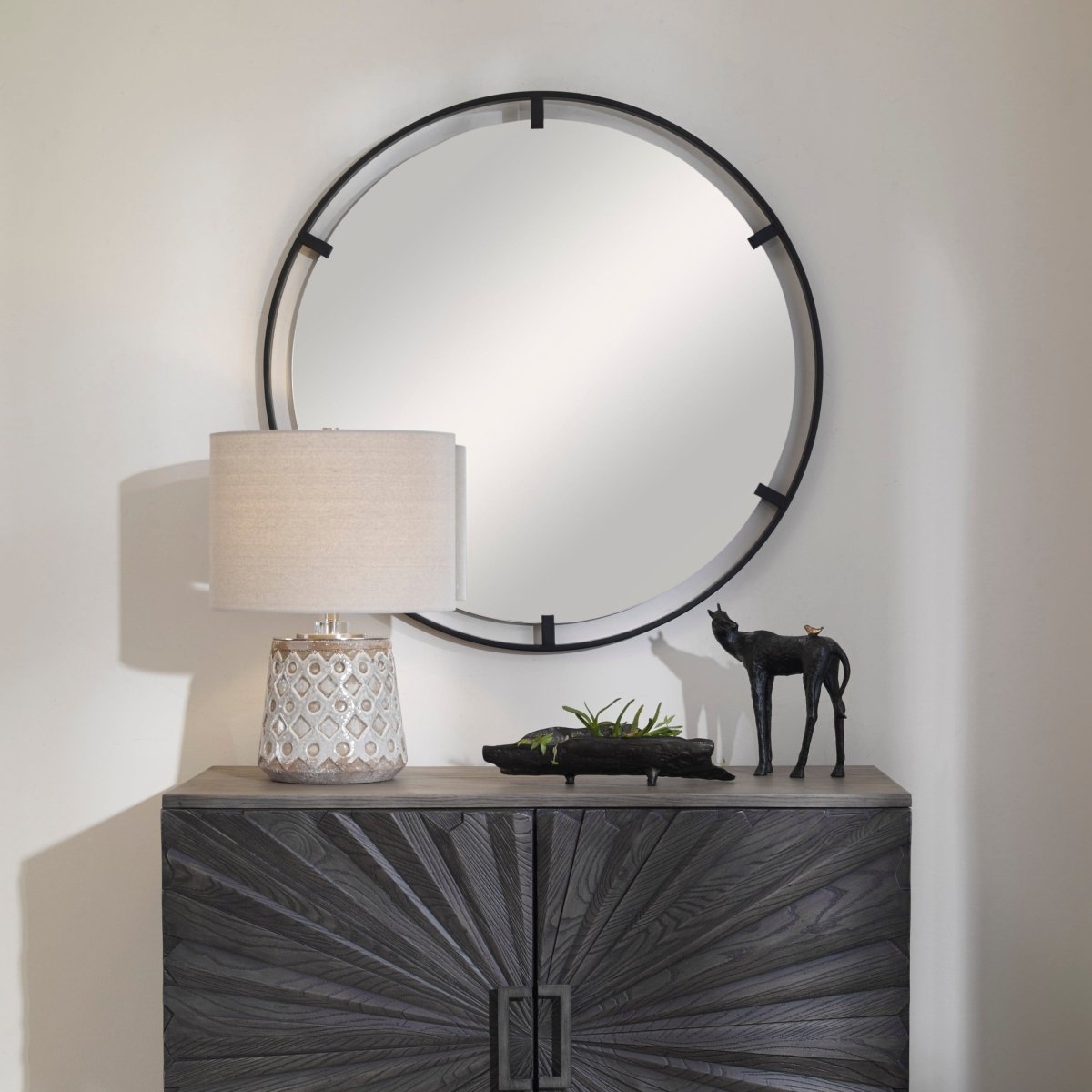 Cashel Round Iron Mirror - Uttermost - Round Mirrors by Modest Hut