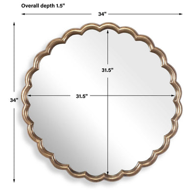 Cerrito Antique Brass Round Mirror - Uttermost - Round Mirrors by Modest Hut