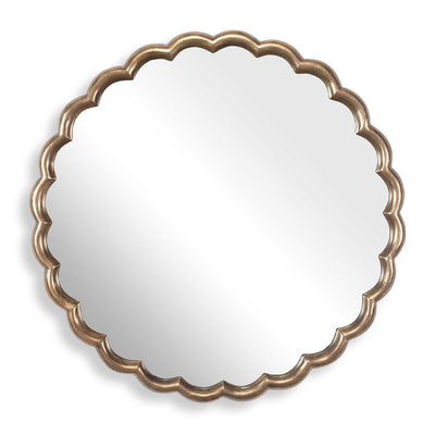 Cerrito Antique Brass Round Mirror - Uttermost - Round Mirrors by Modest Hut