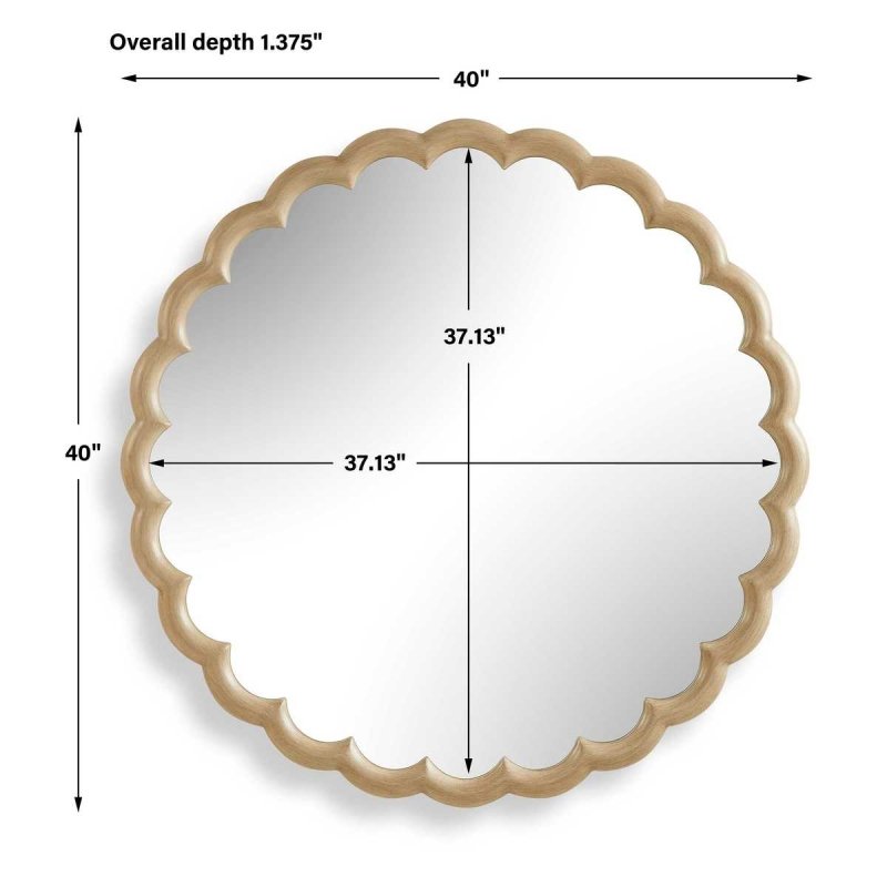 Cerrito Burnished Ivory Round Wall Mirror by Uttermost