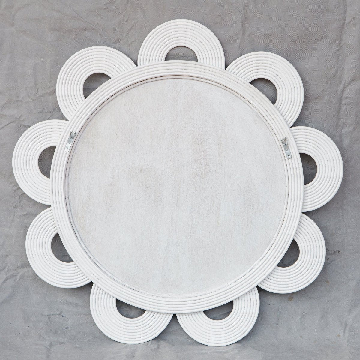 Clematis White Rattan Round Mirror - Uttermost - Round Mirrors by Modest Hut