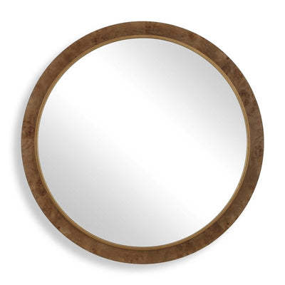 Cleveland Round Burl Wood Mirror - Round Mirrors