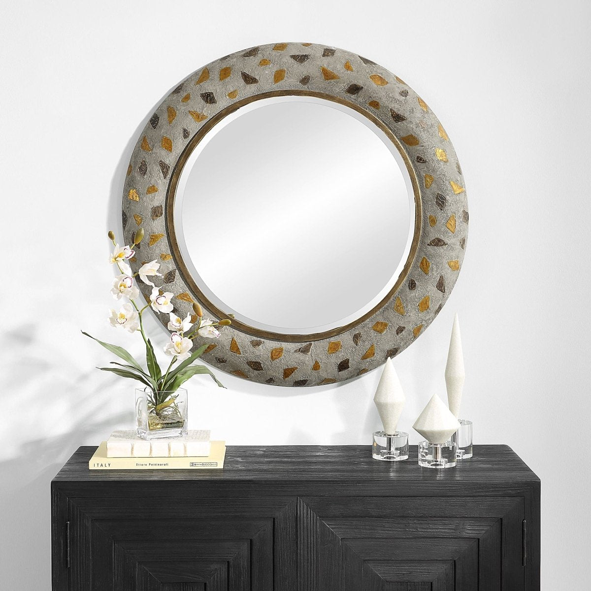 Copper Terrazzo Round Mirror - Uttermost - Round Mirrors by Modest Hut