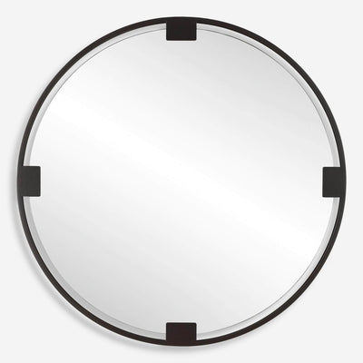 Cornelia Black Round Mirror - Uttermost - Round Mirrors by Modest Hut