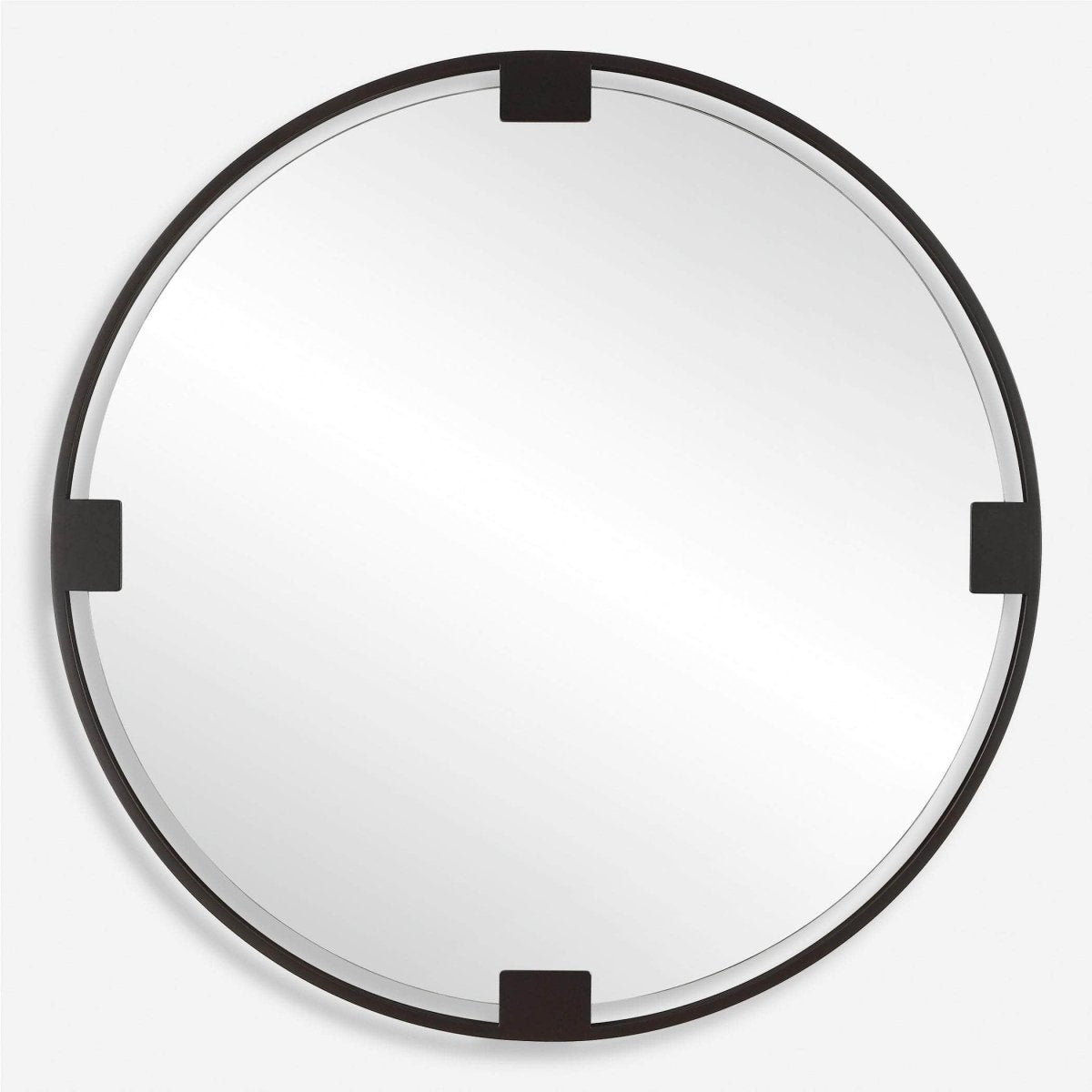 Cornelia Black Round Mirror - Uttermost - Round Mirrors by Modest Hut