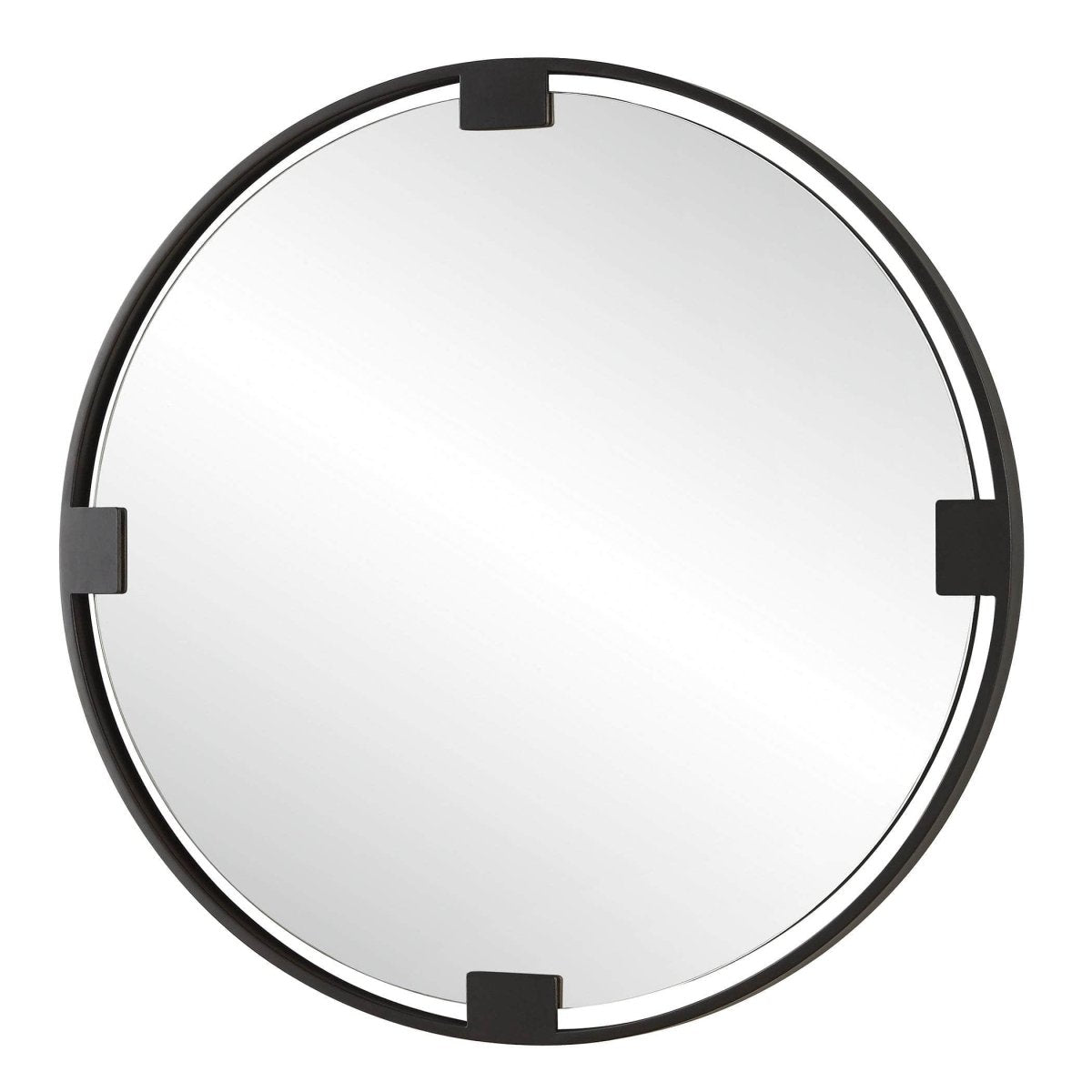 Cornelia Black Round Mirror - Uttermost - Round Mirrors by Modest Hut