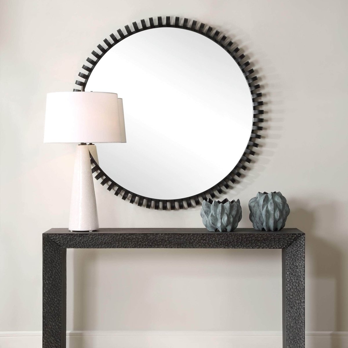 Corona Modern Round Mirror - Uttermost - Round Mirrors by Modest Hut