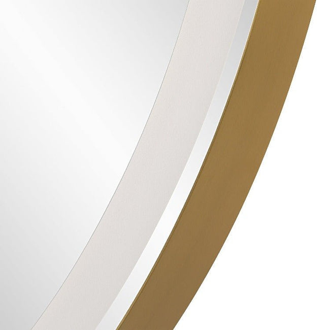 Crofton Lighted Brass Round Mirror - Uttermost - Round Mirrors by Modest Hut