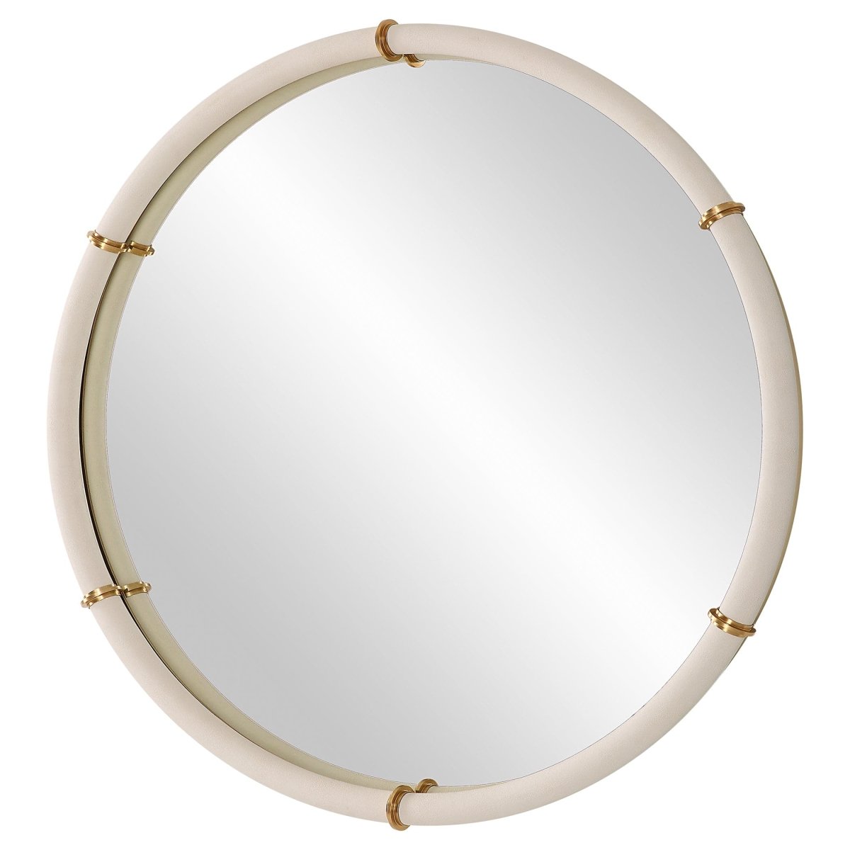 Cyprus White Round Mirror - Uttermost - Round Mirrors by Modest Hut