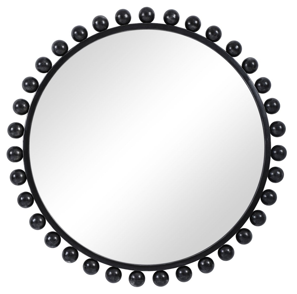 Cyra Black Round Mirror - Uttermost - Round Mirrors by Modest Hut