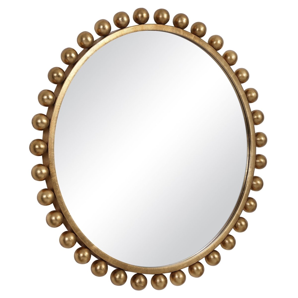 Cyra Gold Round Mirror - Uttermost - Round Mirrors by Modest Hut