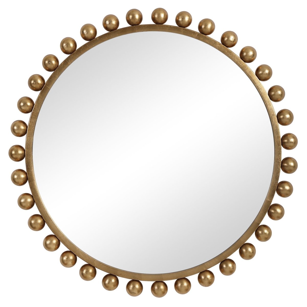 Cyra Gold Round Mirror - Uttermost - Round Mirrors by Modest Hut