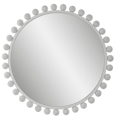 Cyra White Round Mirror - Uttermost - Round Mirrors by Modest Hut
