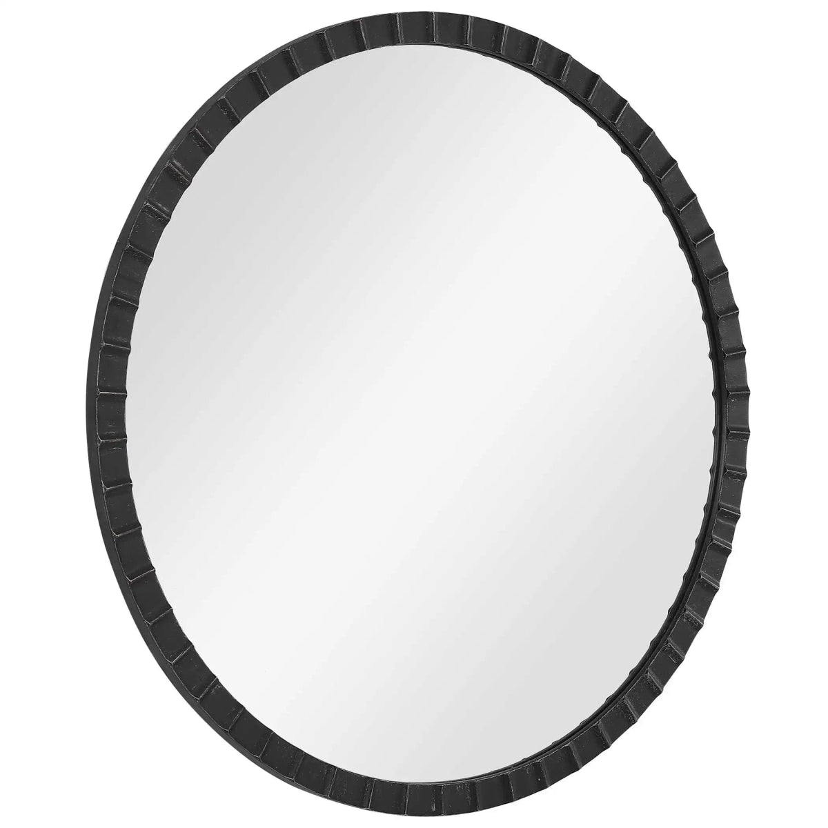 Dandridge Black Round Mirror - Uttermost - Round Mirrors by Modest Hut