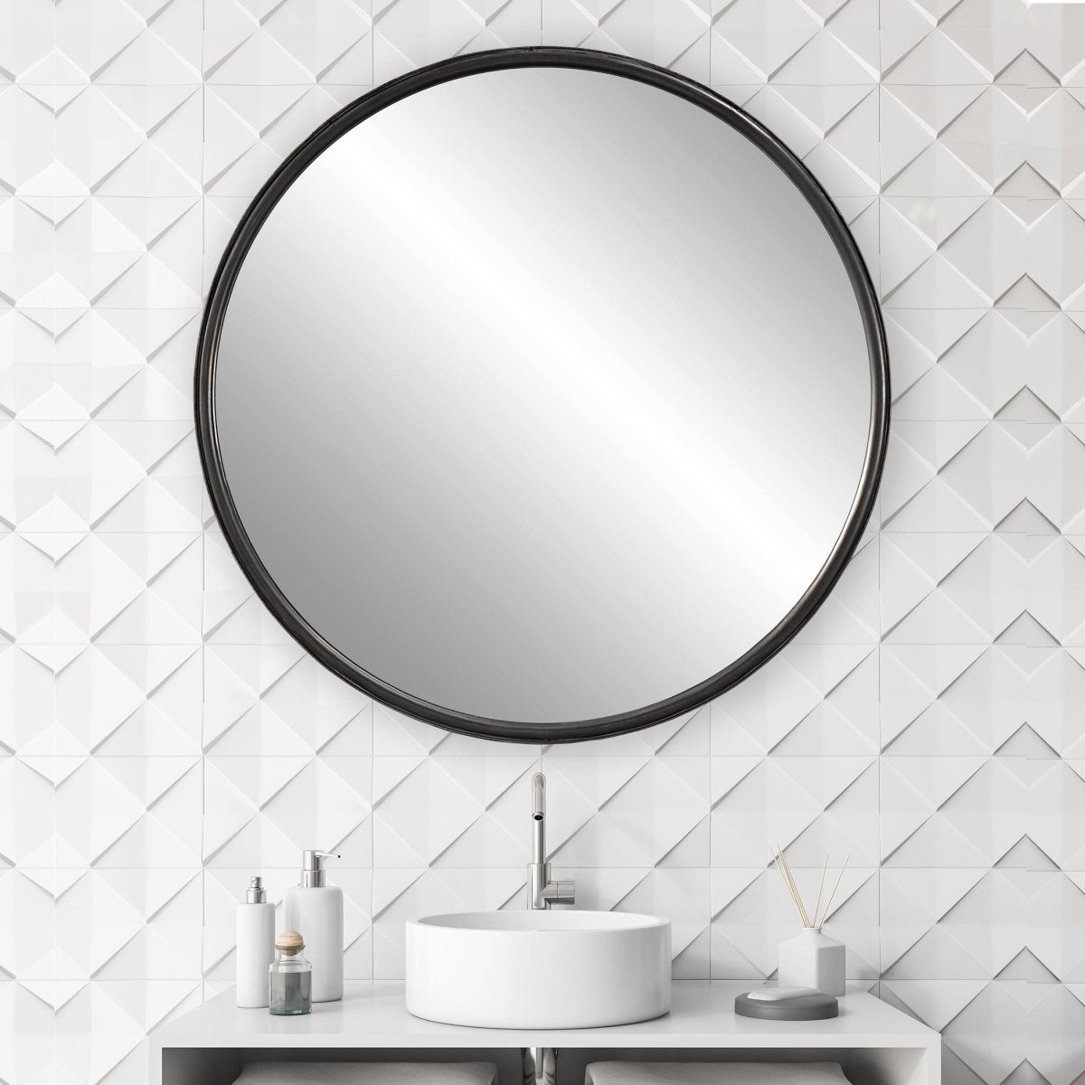 Dawsyn Round Mirror - Uttermost - Round Mirrors by Modest Hut