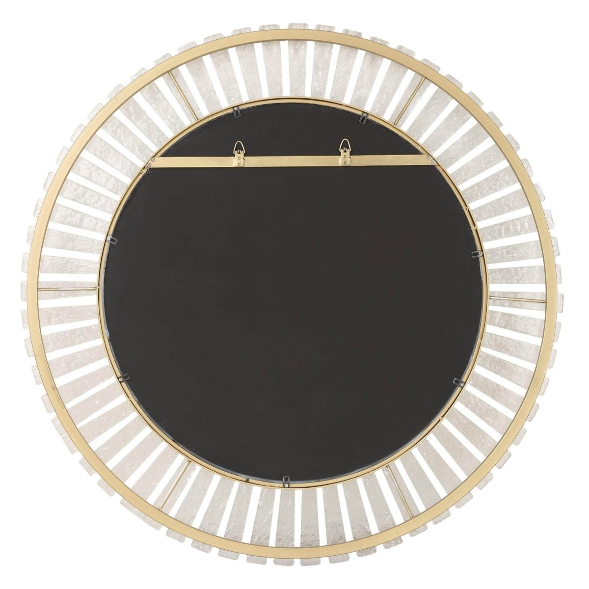 Denali Textured Glass Round Mirror - Uttermost - Round Mirrors by Modest Hut