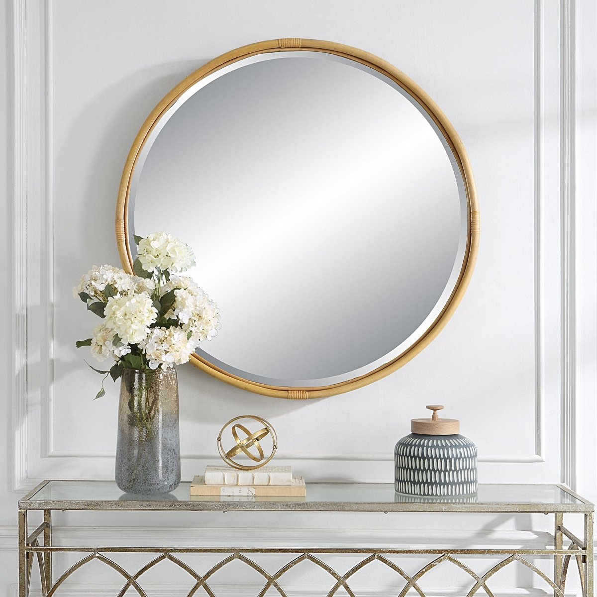 Drift Away Rattan Round Mirror - Uttermost - Round Mirrors by Modest Hut