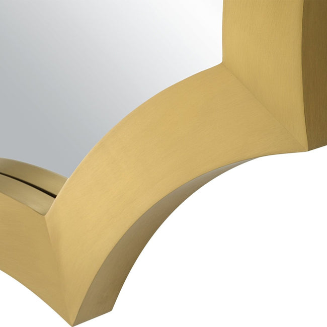 Flare Brushed Brass Round Mirror - Uttermost - Round Mirrors by Modest Hut