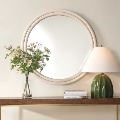 Florian Warm White Round Mirror - Uttermost - Round Mirrors by Modest Hut