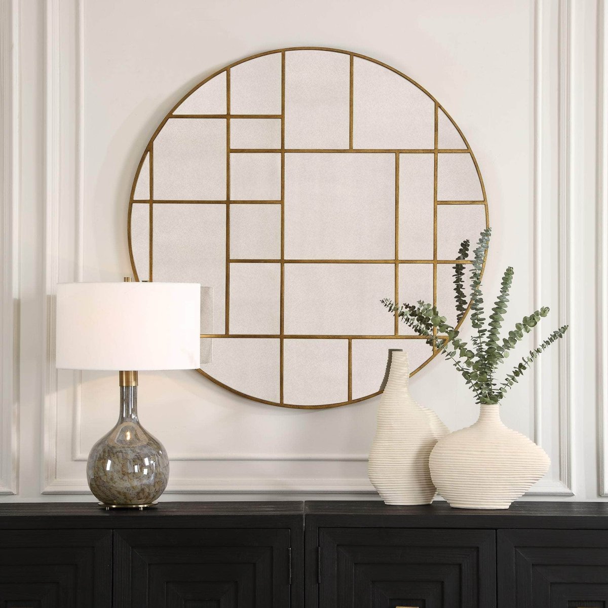 Geometric Round Mirror - Uttermost - Round Mirrors by Modest Hut