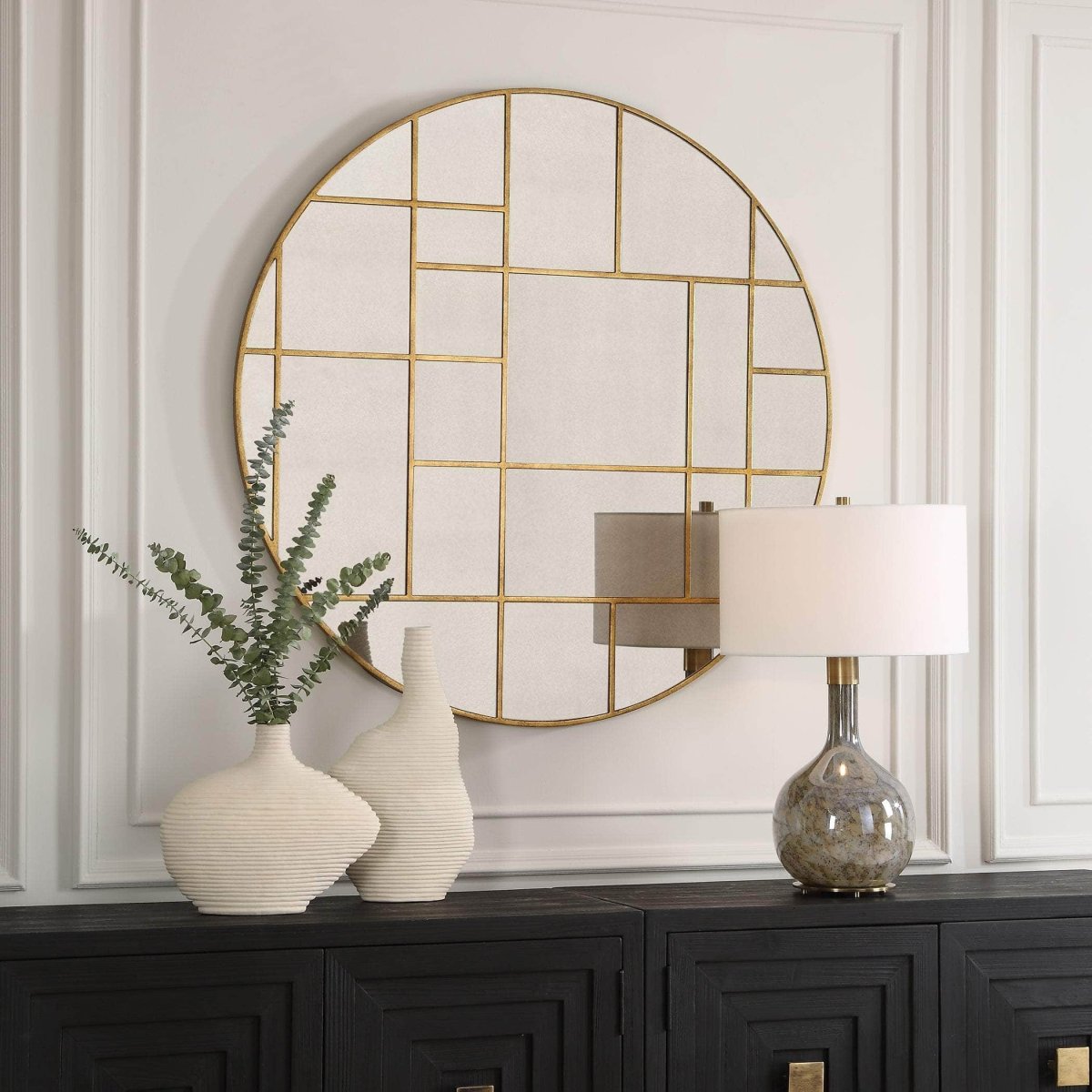 Geometric Round Mirror - Uttermost - Round Mirrors by Modest Hut