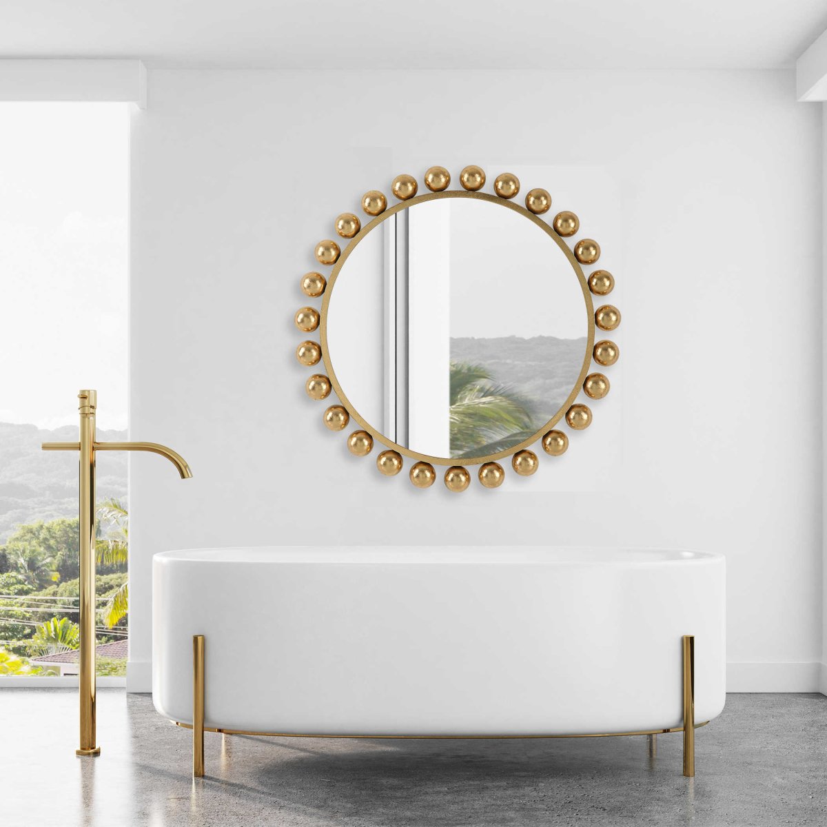 Gold Bulb Round Mirror - Uttermost - Round Mirrors by Modest Hut