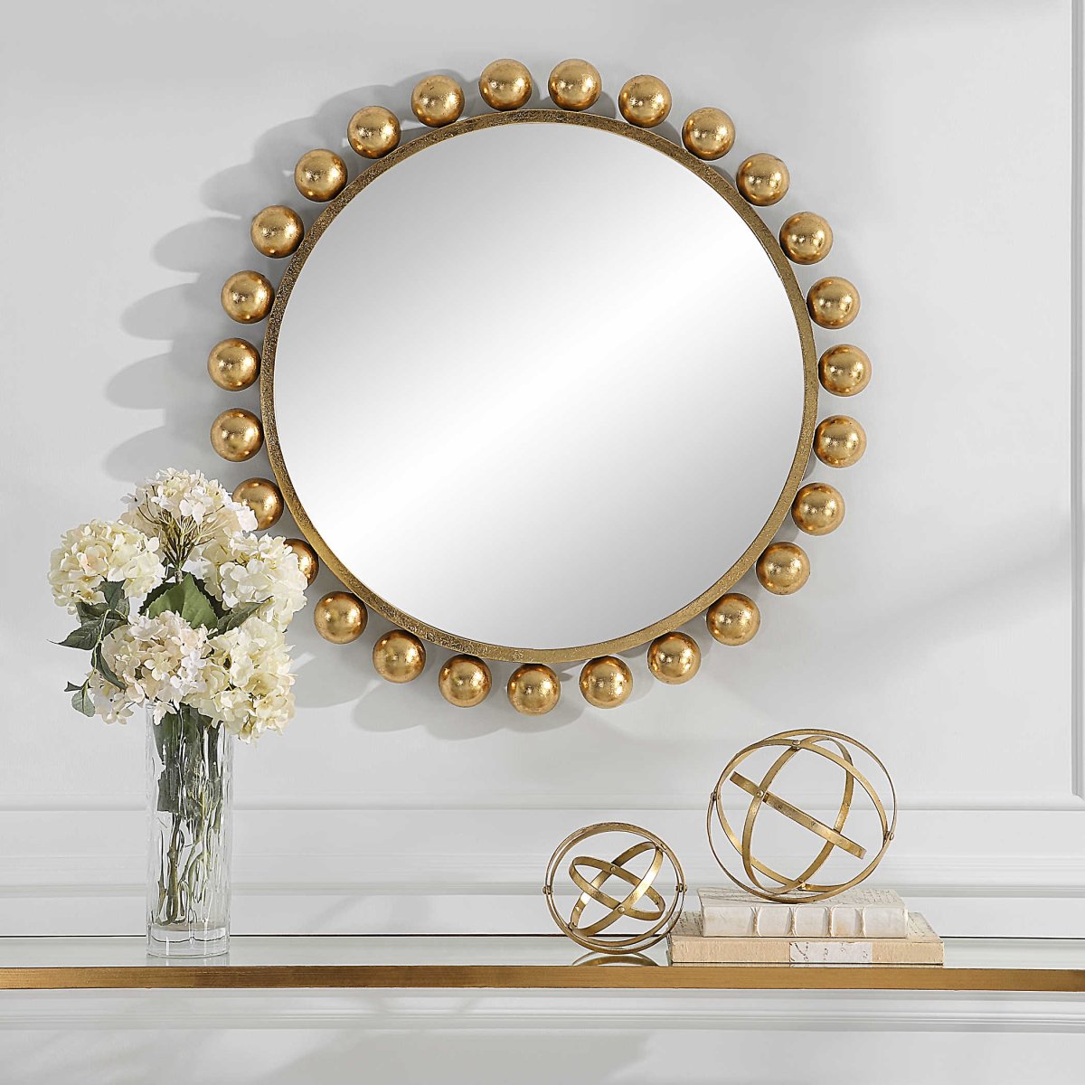 Gold Bulb Round Mirror - Uttermost - Round Mirrors by Modest Hut