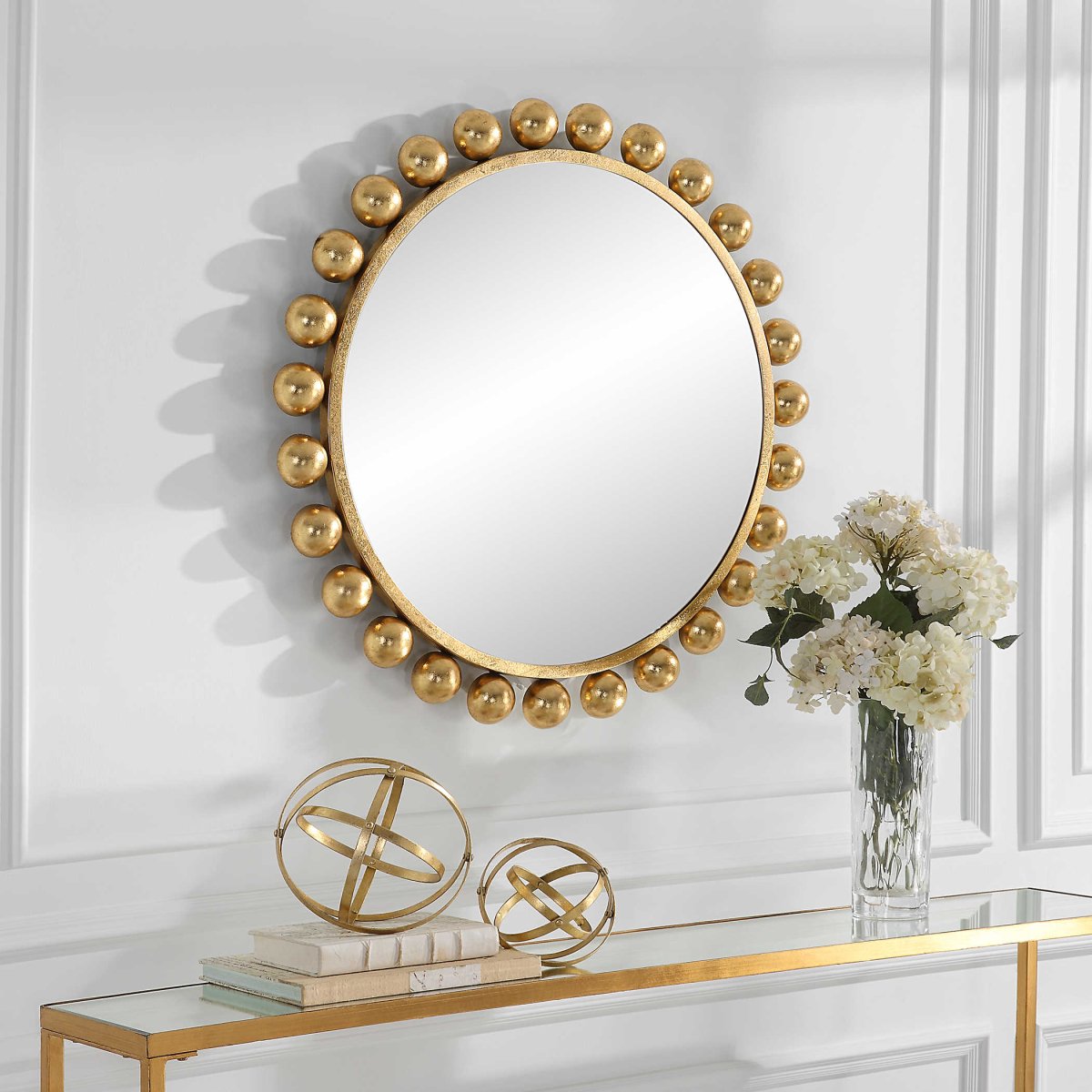 Gold Bulb Round Mirror - Uttermost - Round Mirrors by Modest Hut