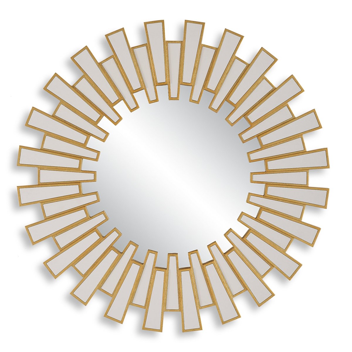 Gold Leaf Sunburst Design Statement Mirror - Uttermost - Round Mirrors by Modest Hut