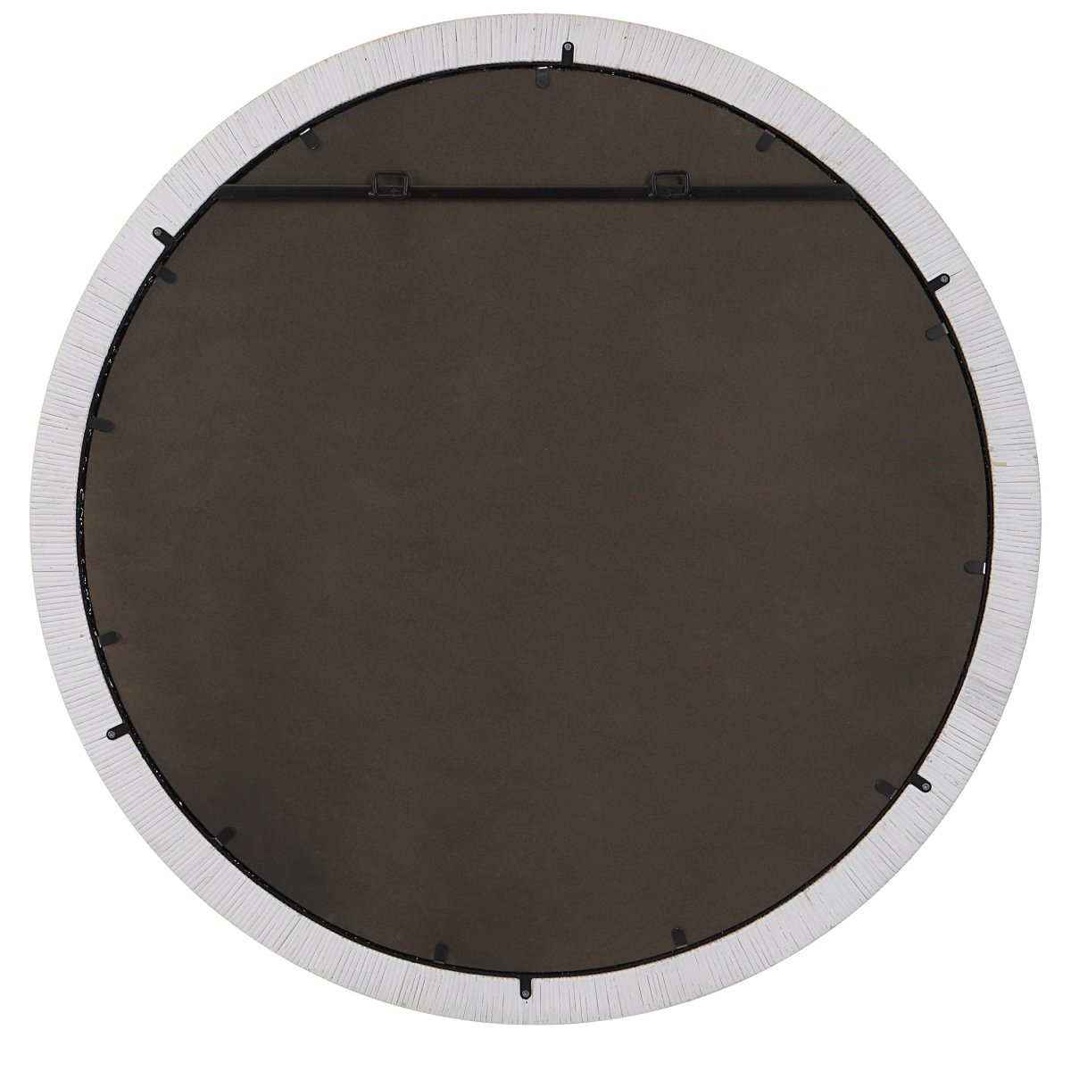 Granada Whitewash Round Mirror - Uttermost - Round Mirrors by Modest Hut