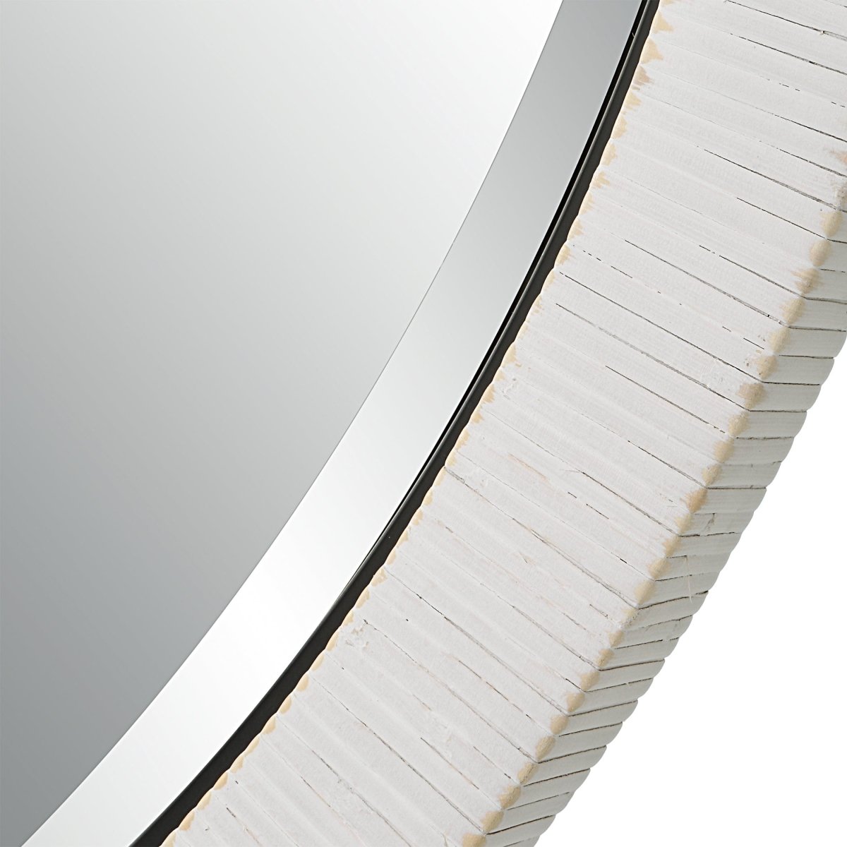 Granada Whitewash Round Mirror - Uttermost - Round Mirrors by Modest Hut