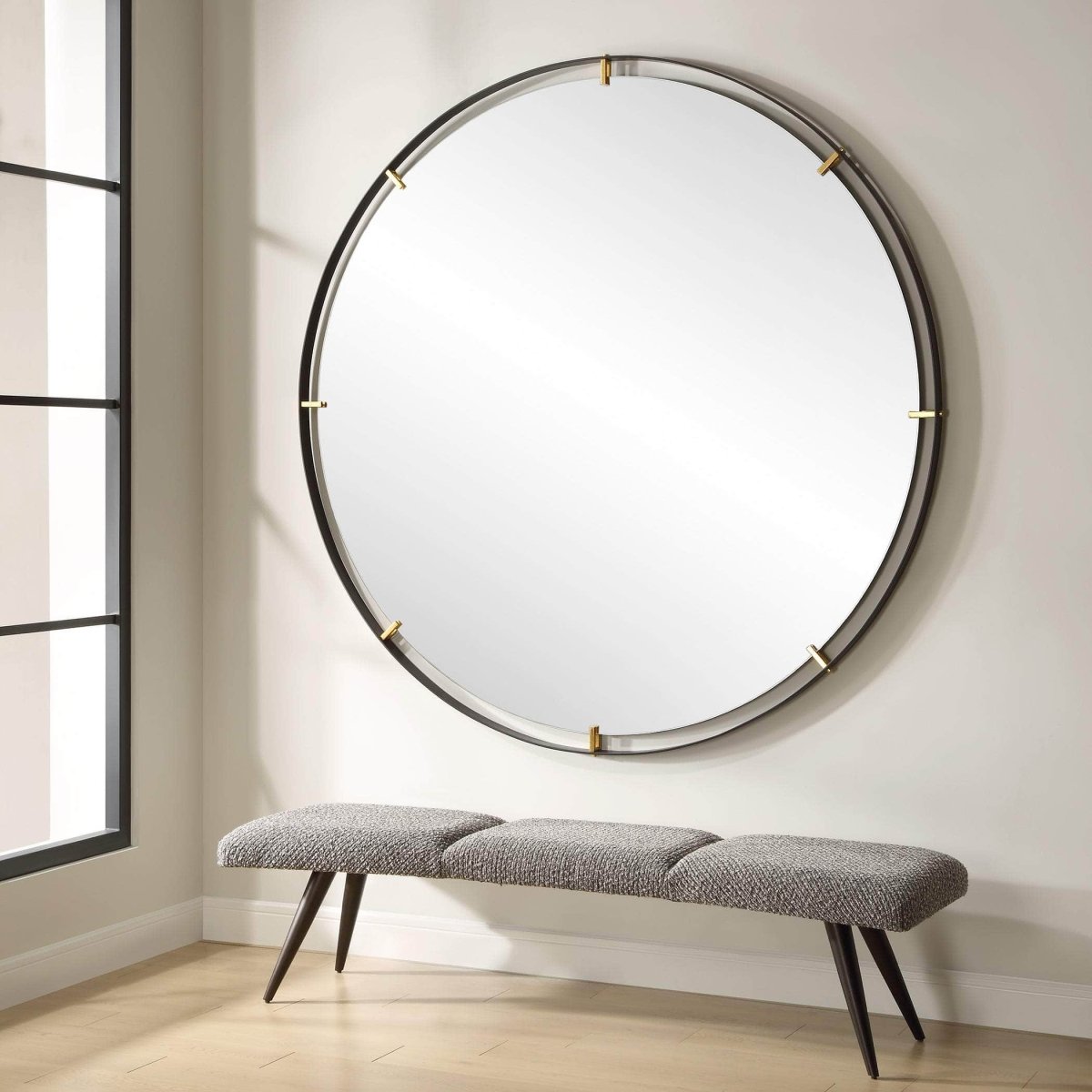 Grand Pendulum Round Mirror - Uttermost - Round Mirrors by Modest Hut