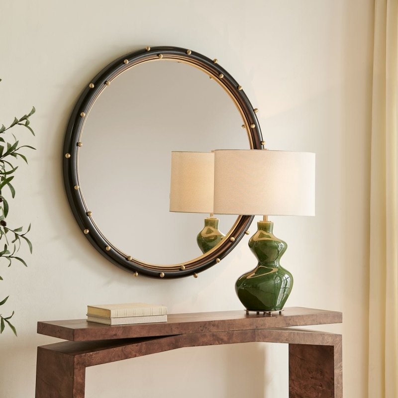 Side view of the Helia Round Mirror by Uttermost