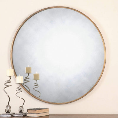Junius Round Gold Mirror - Uttermost - Round Mirrors by Modest Hut