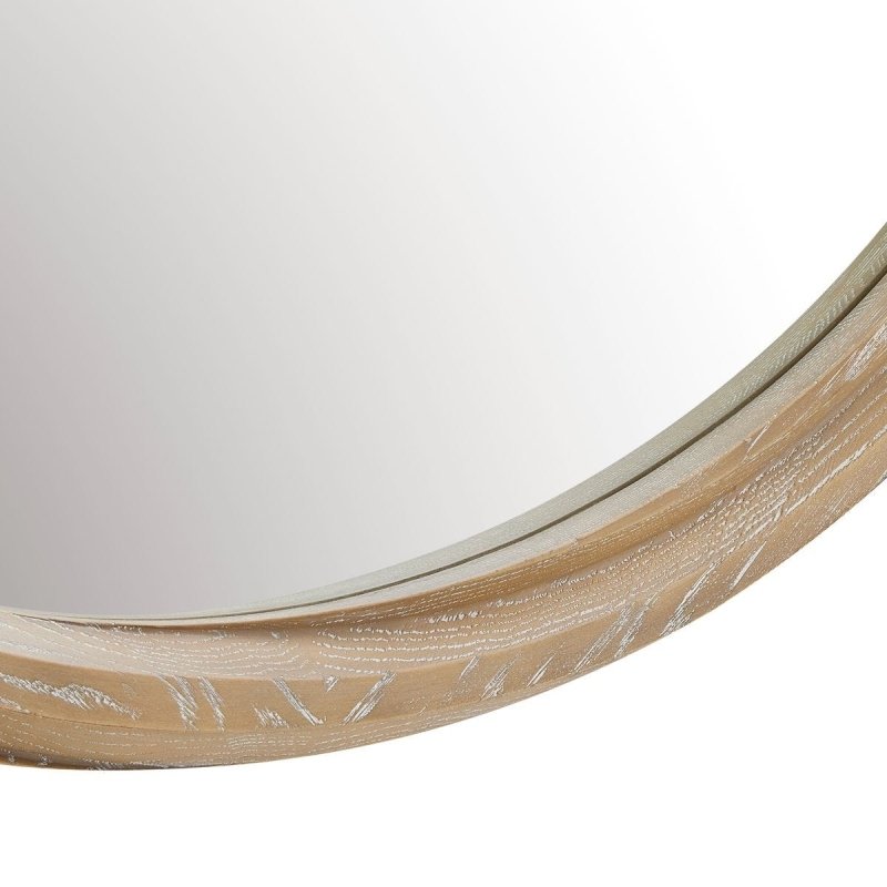 Alternate angle of the Landry Cerused Wood Round Mirror by Uttermost