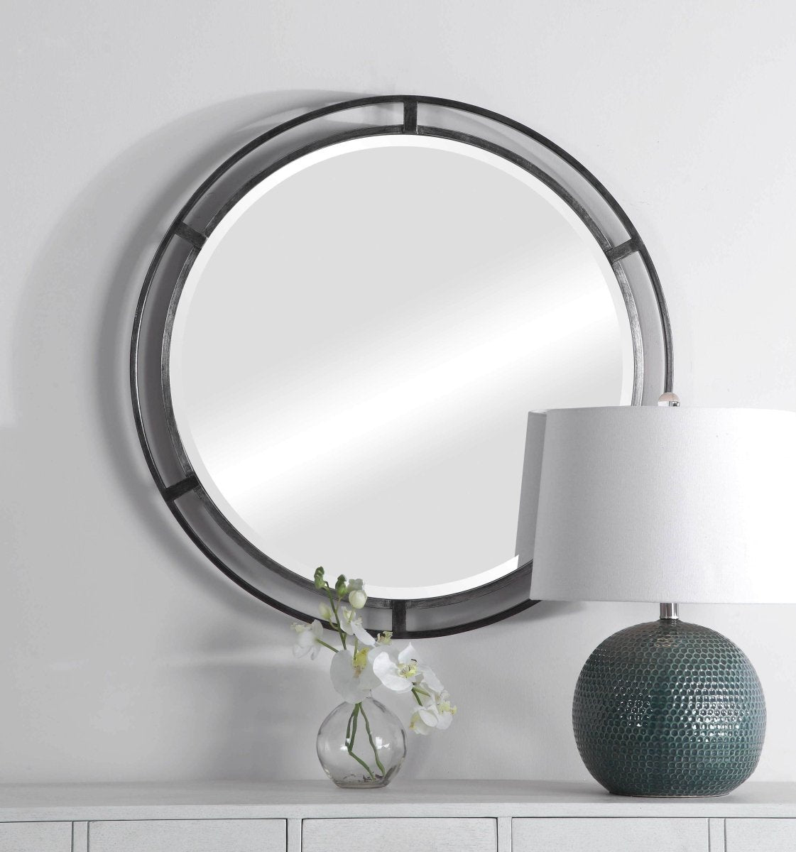 Liates Iron Round Mirror - Uttermost - Round Mirrors by Modest Hut