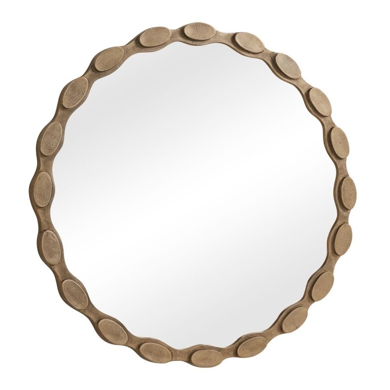 Marietta Aged Brass Round Wall Mirror round mirror by Uttermost