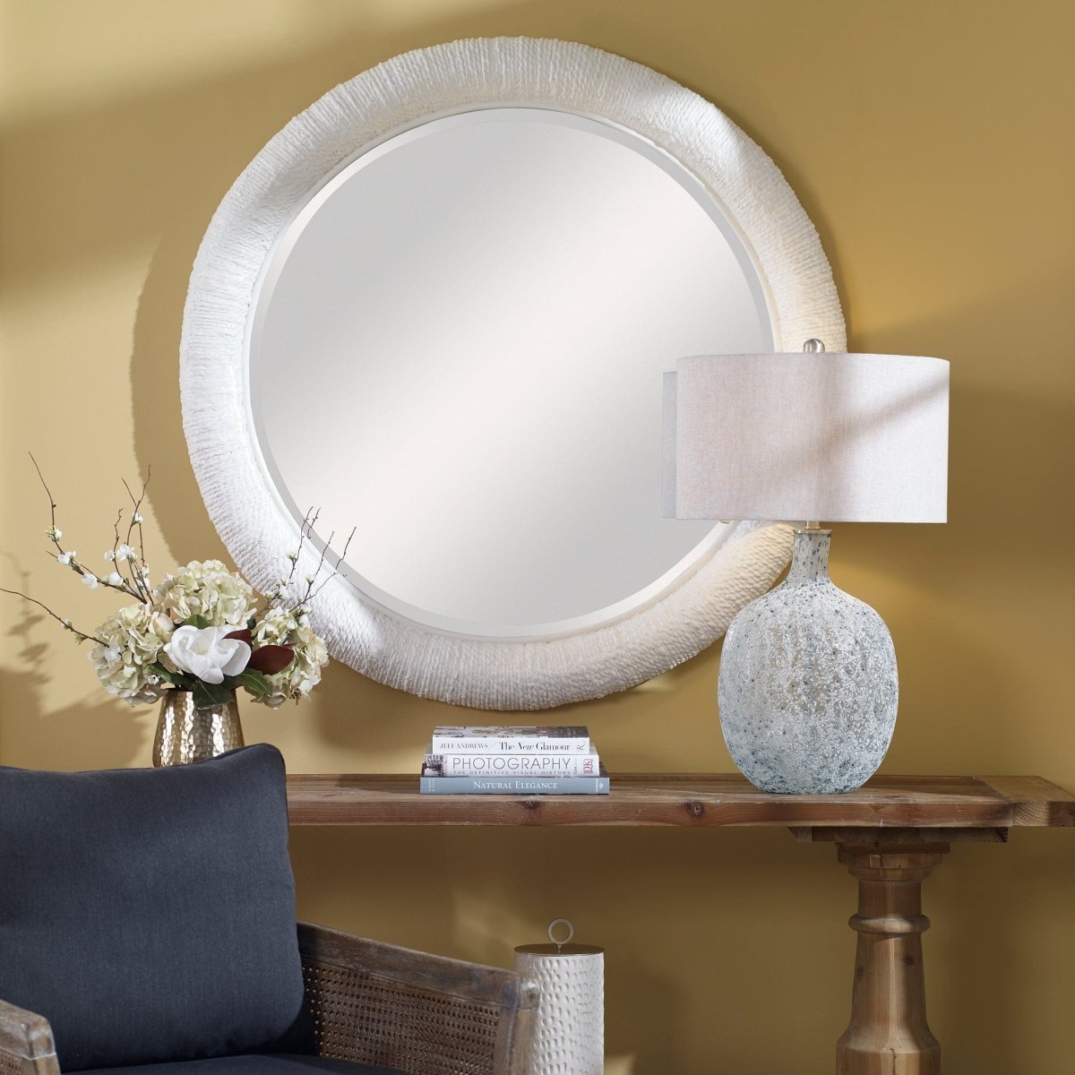 Mariner White Round Mirror - Uttermost - Round Mirrors by Modest Hut