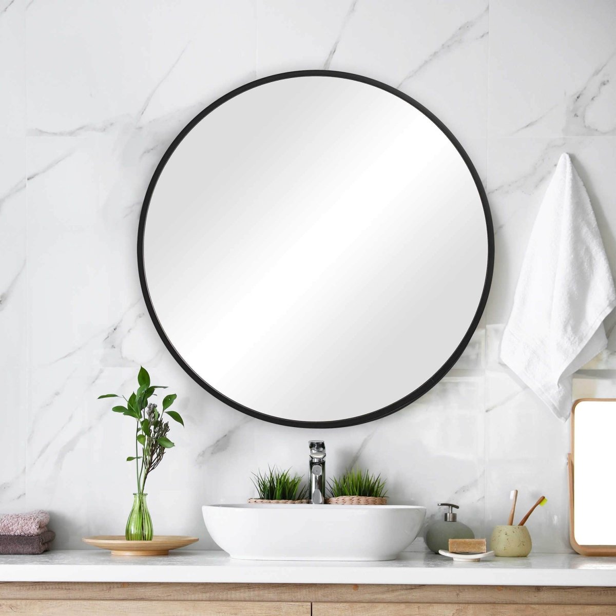 Matte Round Mirror 37" - Uttermost - Round Mirrors by Modest Hut