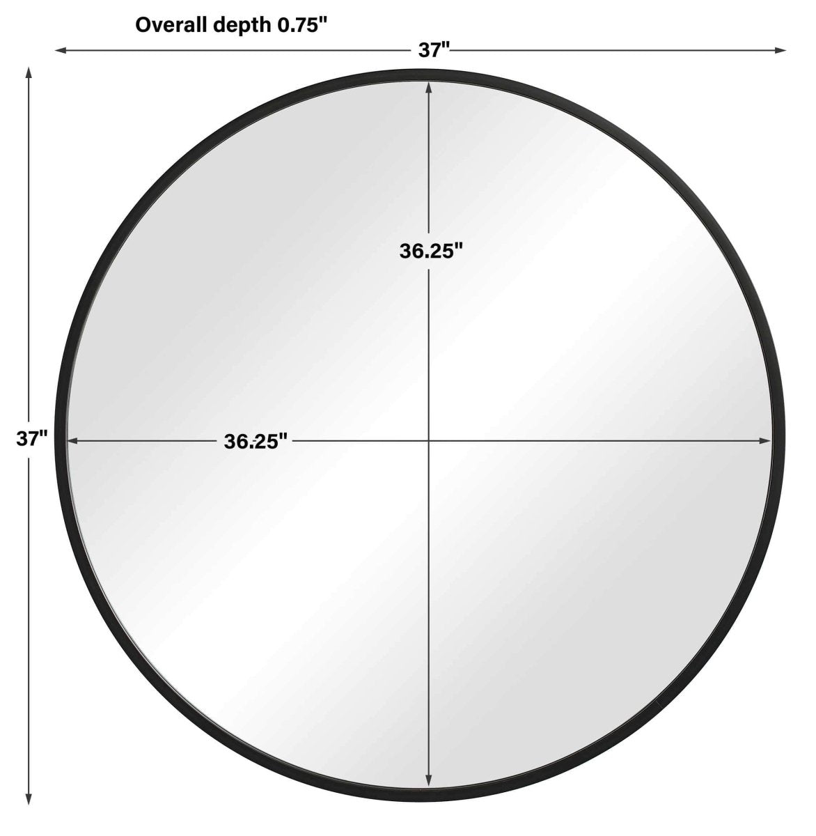 Matte Round Mirror 37" - Uttermost - Round Mirrors by Modest Hut