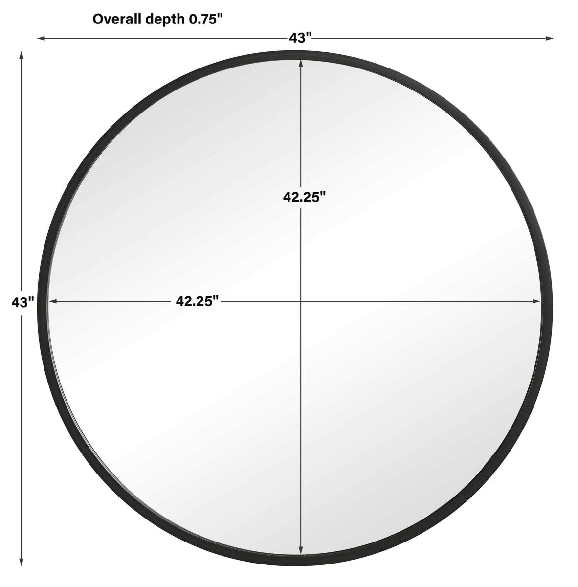 Matte Round Mirror 43" - Uttermost - Round Mirrors by Modest Hut