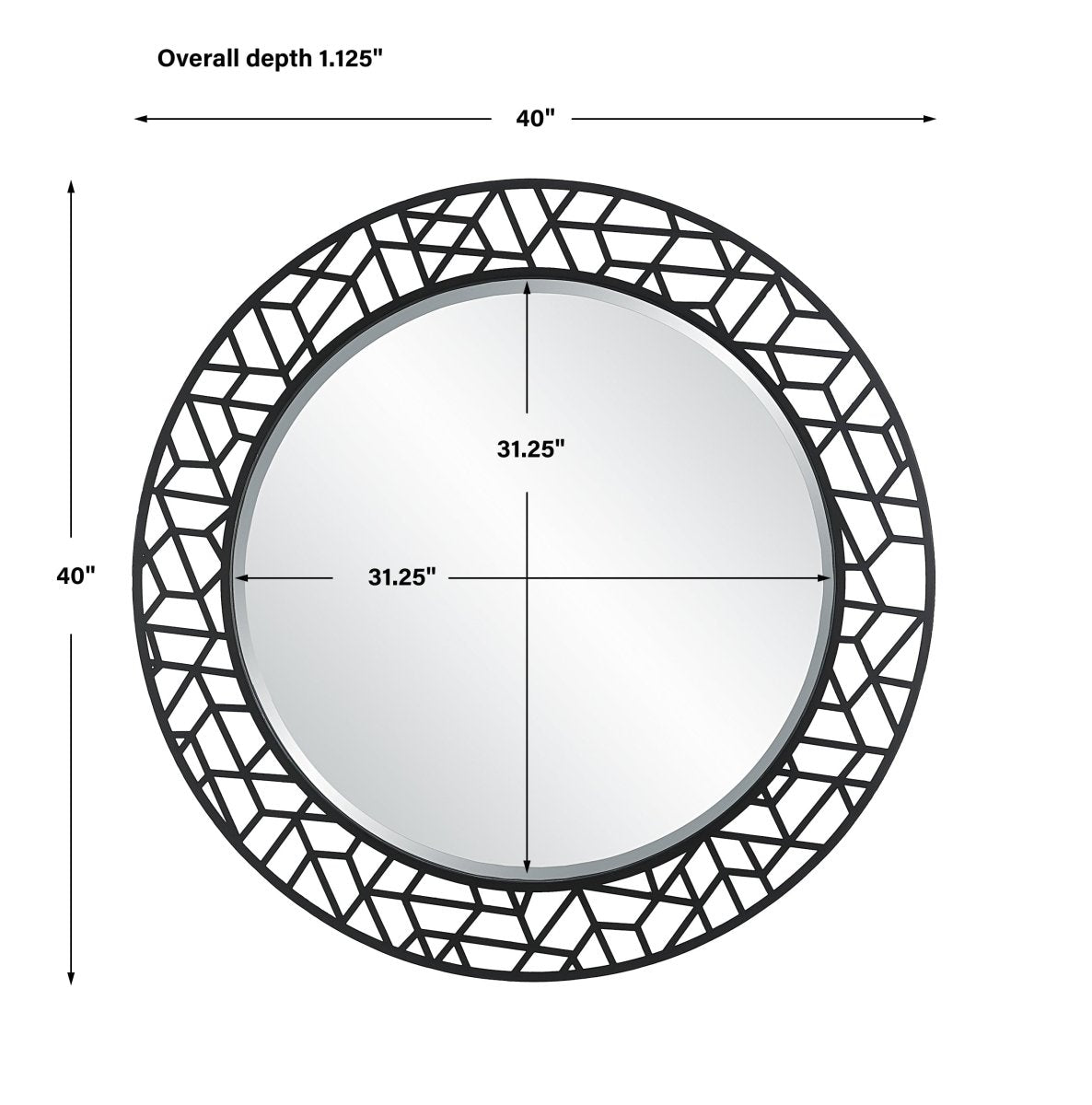 Mosaic Metal Round Mirror - Uttermost - Round Mirrors by Modest Hut