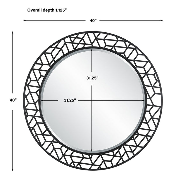 Mosaic Metal Round Mirror - Uttermost - Round Mirrors by Modest Hut