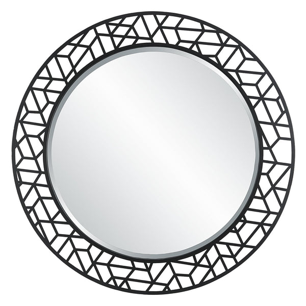 Mosaic Metal Round Mirror - Uttermost - Round Mirrors by Modest Hut