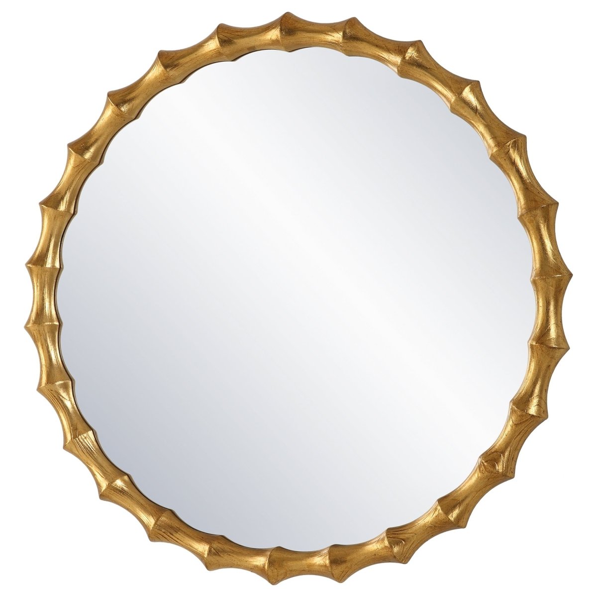 Nacala Round Gold Mirror - Uttermost - Round Mirrors by Modest Hut